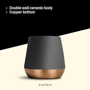 Fellow Joey Matte Black Copper Double Wall Ceramic Mugs (2)